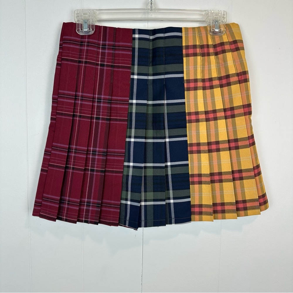 Vintage. No Boundaries Mixed Print Plaid Pleated mini Skirt Size 7/8 π₯ - Picture 5 of 6